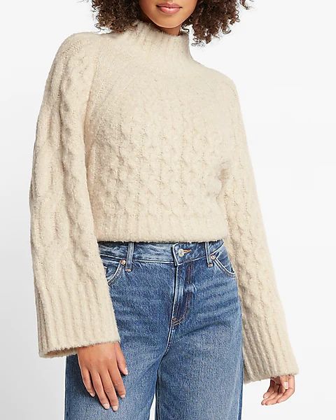 Cozy Cable Knit Mock Neck Sweater | Express