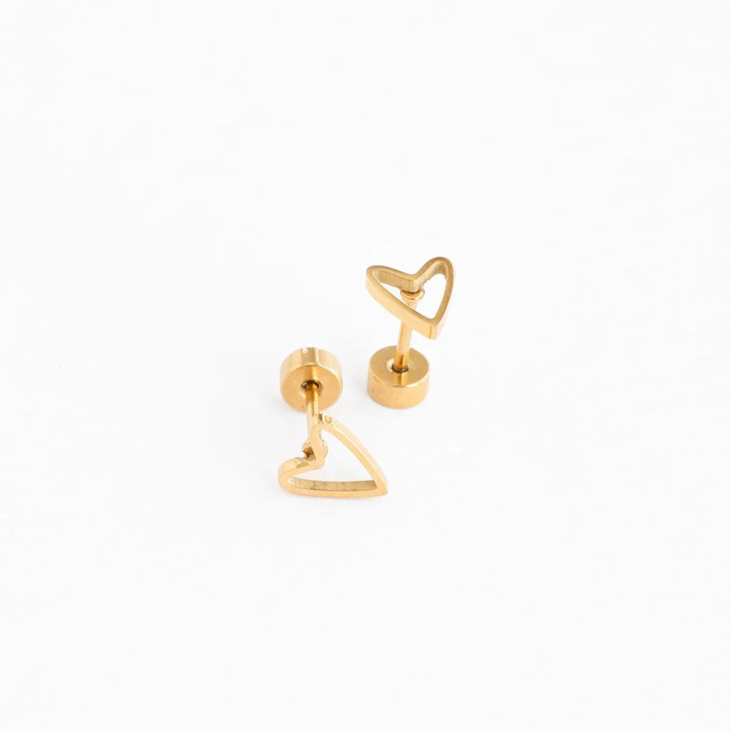 Open Heart Stud Earrings | Pip Pop Post