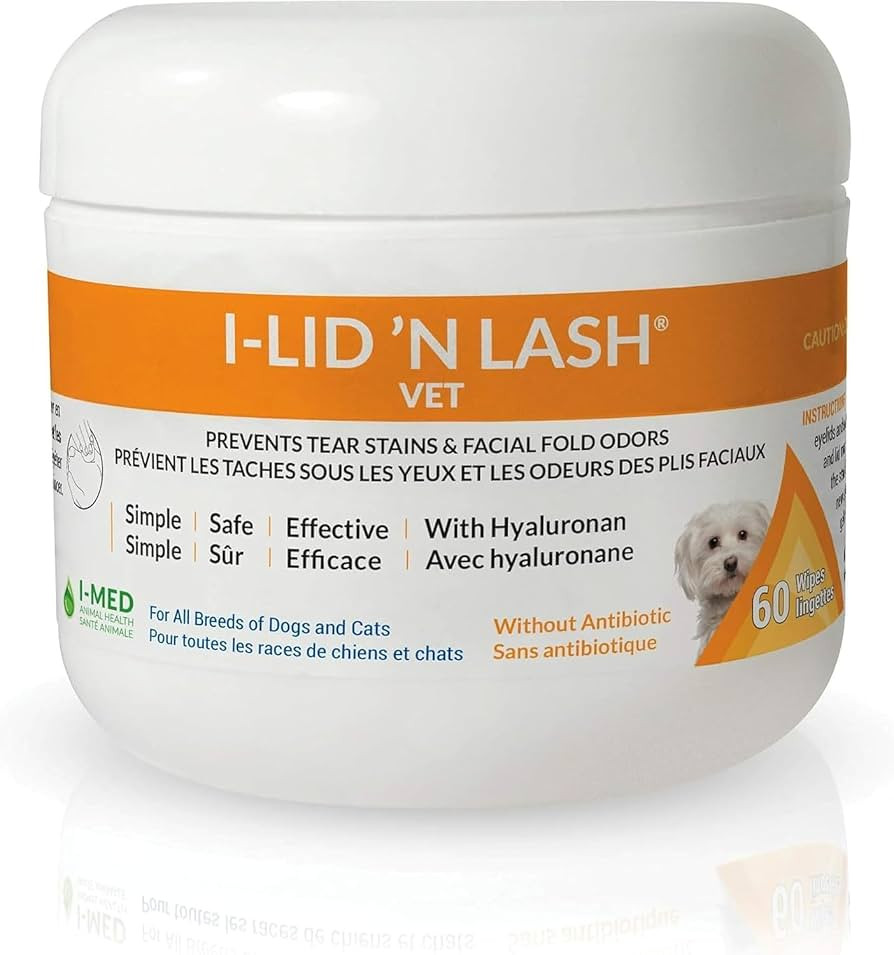 I-LID ’N LASH Vet Dog Eye Wipes - Best Tear Stain Preventer for Dogs (60 Wipes) | Prevents Pupp... | Amazon (US)