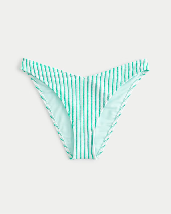 Scrunch-Ribbed V-Front High-Leg Cheeky Bikini Bottom | Hollister (US)