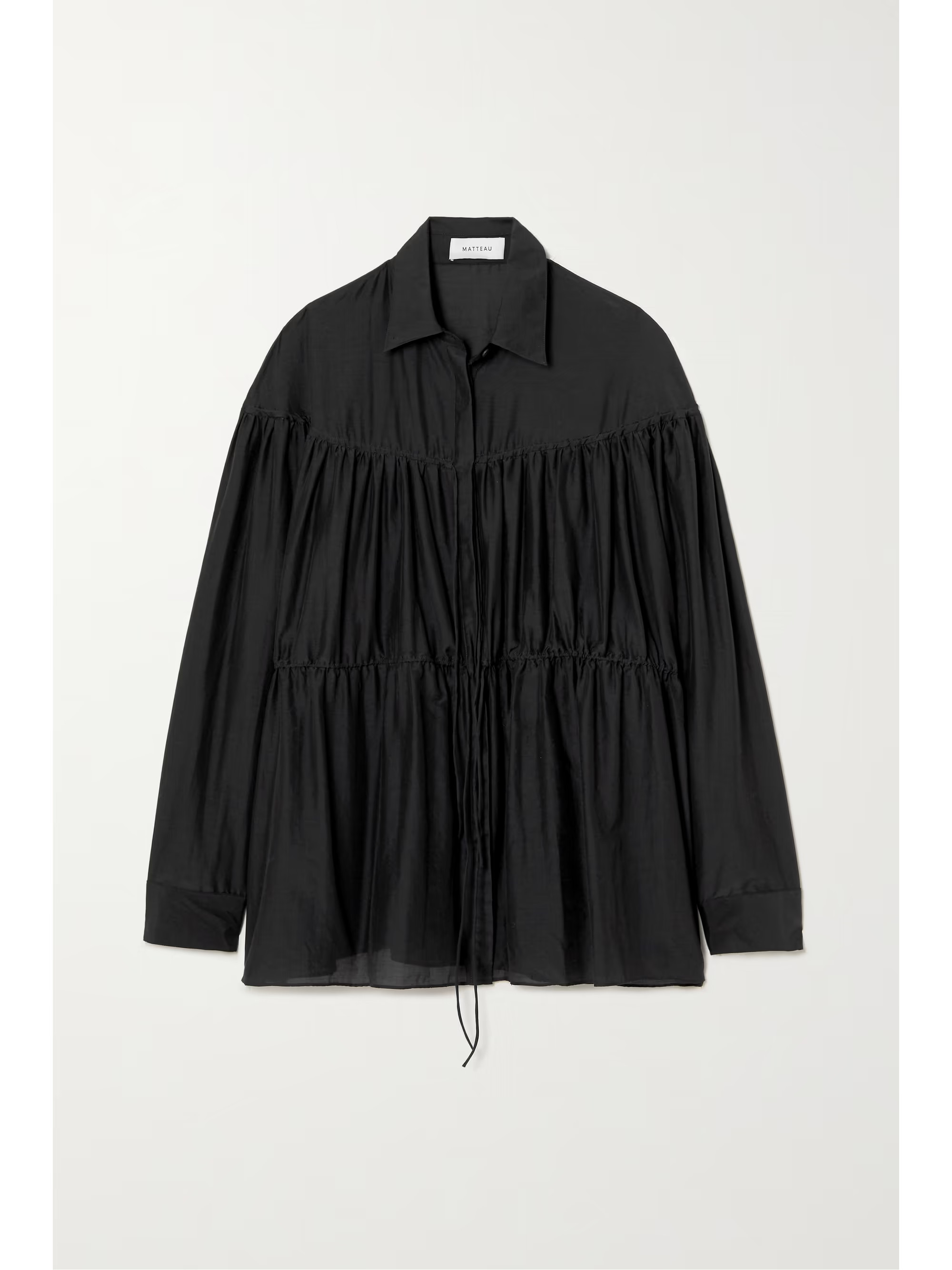 + NET SUSTAIN gathered organic cotton and mulberry silk-blend tunic | NET-A-PORTER (US)