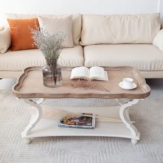 COZAYH Rustic Farmhouse Cottagecore Coffee Table | Overstock.com Shopping - The Best Deals on Cof... | Bed Bath & Beyond