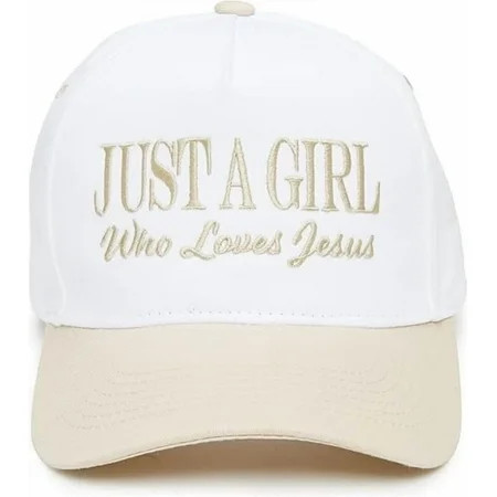 Two Tone Vintage Snapback Hat - Just a Girl Who Loves Jesus - Beige/White | Walmart (US)