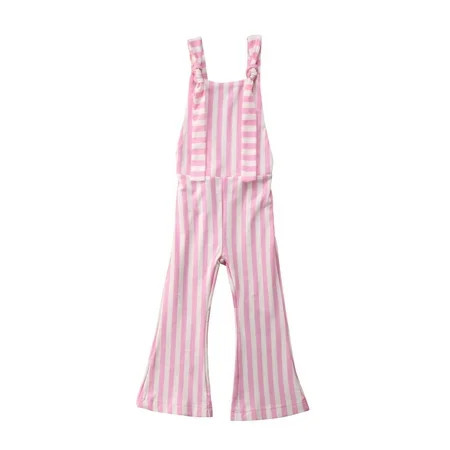 Kids Baby Girl Stripes Bell-Bottom Jumpsuit Romper Overalls Pants Outfits | Walmart (US)