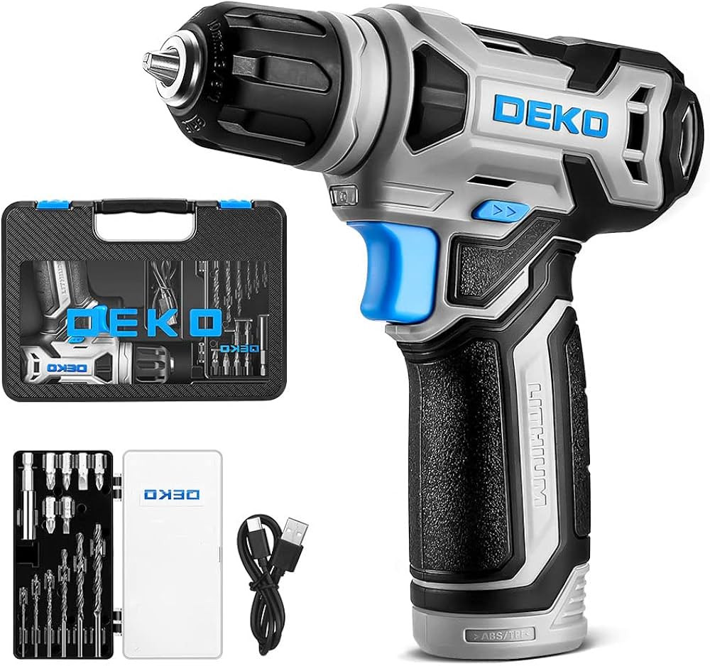 DEKOPRO 8V Cordless Drill Set, Power Drill with 3/8"Keyless Chuck, 13pcs Acessories, Built-in LED... | Amazon (US)