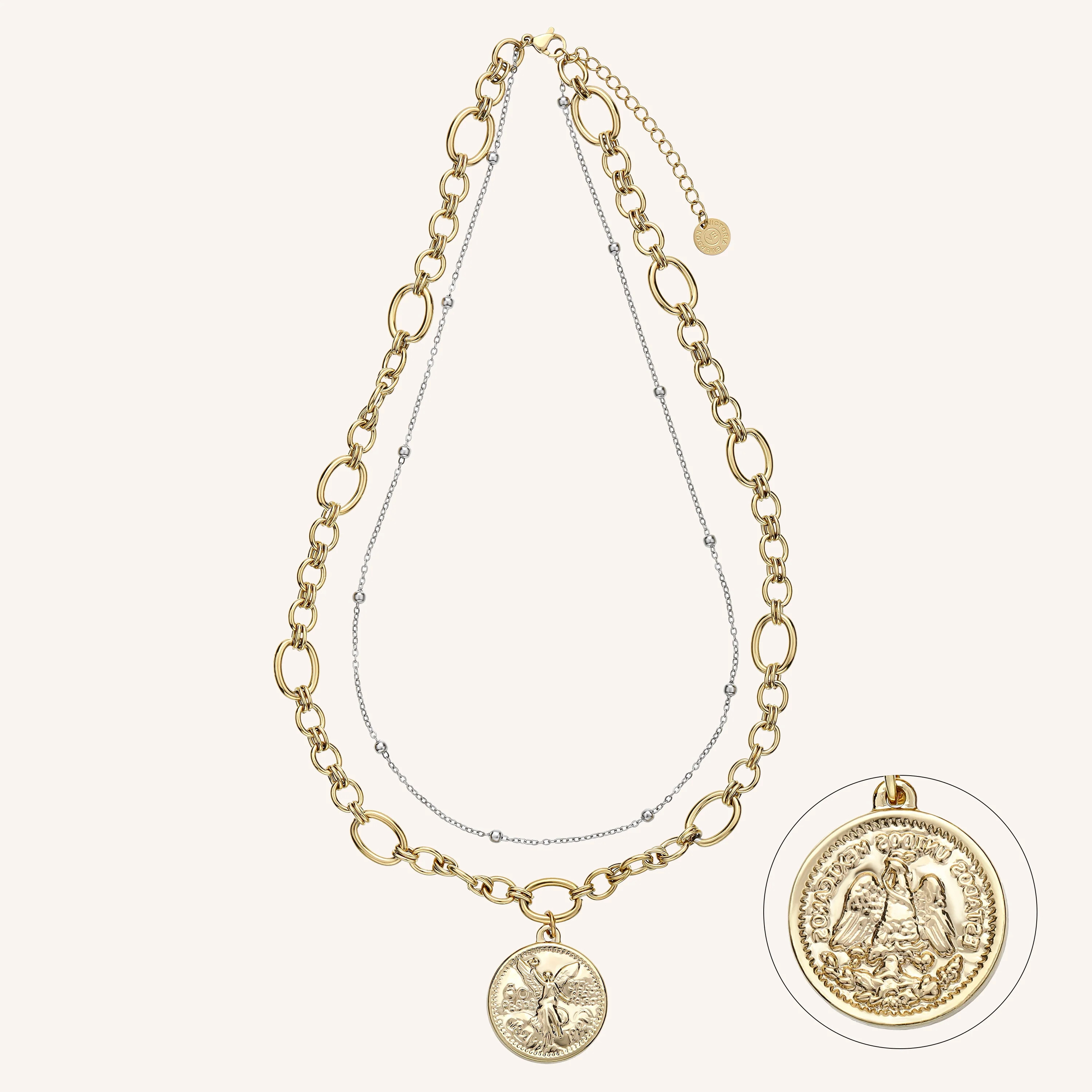 Joy Layered Necklace | Coin Necklace Gold Necklace Stack Charm Necklace Chain Necklace Necklaces  | Victoria Emerson
