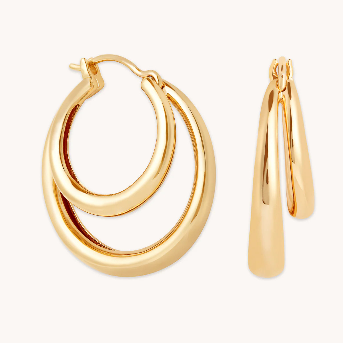 Illusion Dome Hoops in Gold | Astrid & Miyu UK
