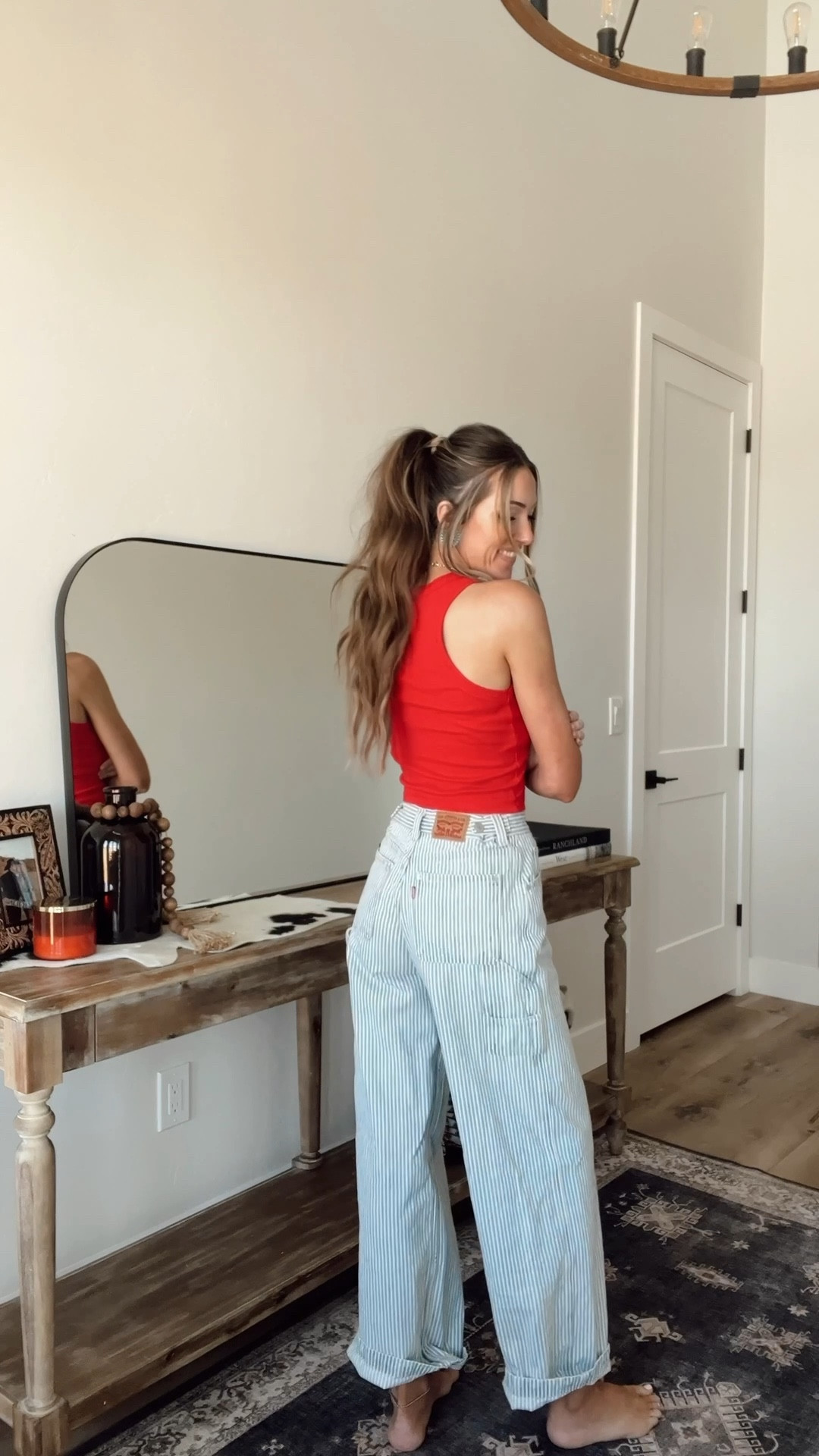 Top- Main and Co
Bottoms- Levi’s (part of a matching set)

5’8”, 32DD, small top,  26w. Wearing TTS in both pieces. 

#LTKFindsUnder100 #LTKStyleTip #LTKSeasonal