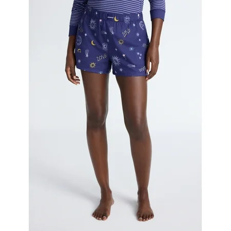 Joyspun Women s Flannel Pajama Boxer Shorts 3 Inseam Sizes XS-3X | Walmart (US)