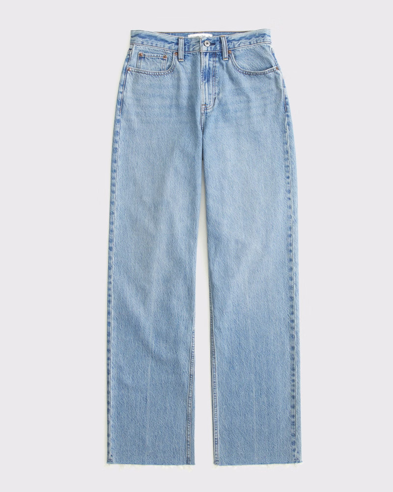 Abercrombie & Fitch Women's High Rise Loose Jean in Light Wash Effect - Size 31 X-LONG | Abercrombie & Fitch (US)