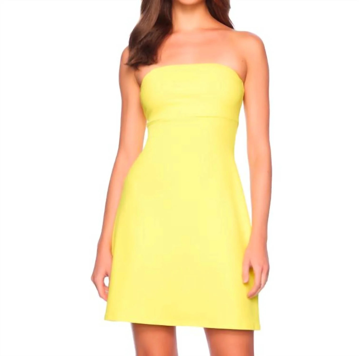 Tube Flare Dress In Lemon | Shop Simon