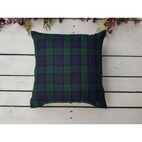 Blackwatch Plaid Pillow Cover, Farmhouse Tartan Sham, Green & Navy | Etsy (US)