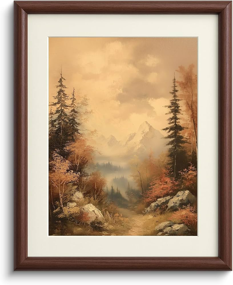 InSimSea Brown Framed Vintage Fall Forest Canvas Wall Art, 11x14 Inch | Amazon (US)