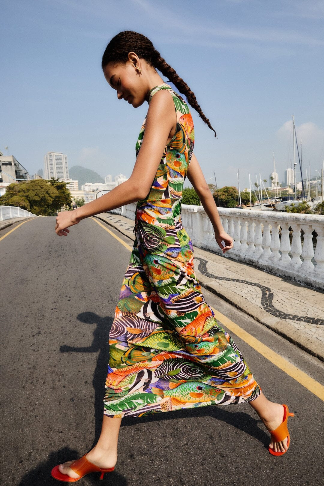 Multicolor Fish Sea Sleeveless Maxi Dress | FARM Rio | FarmRio (US)