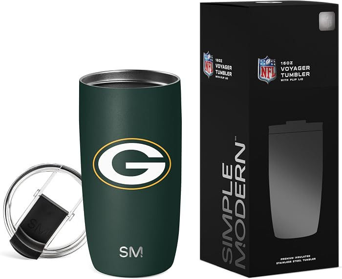 Simple Modern Green Bay Packers Coffee Mug with Flip Lid | 16oz | NFL | Amazon (US)