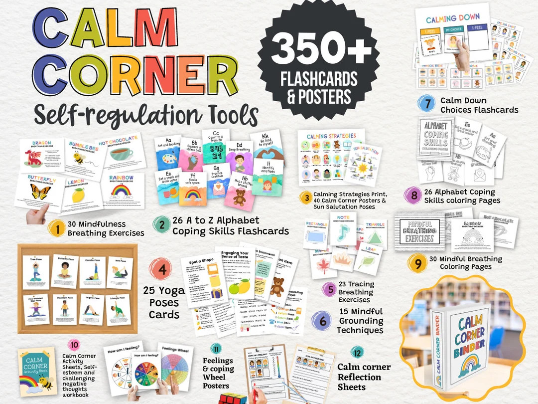 350 Self Regulation Bundle Cards for Kids Social Emotional Learning Activities Feelings Poster Mi... | Etsy (US)