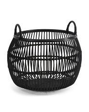 Made In Indonesia Large Rattan Round Basket | TJ Maxx