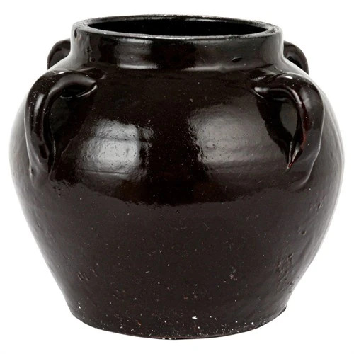 Tienna Traditional Distressed Espresso Clay Table Vase | Kathy Kuo Home