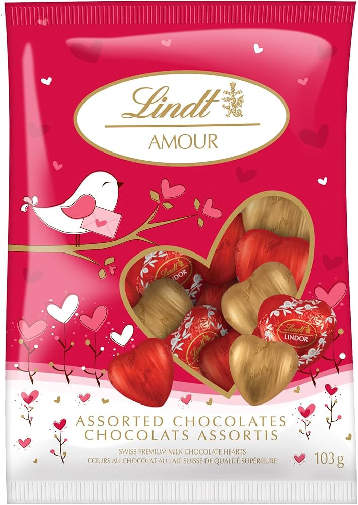 Lindt Amour Cœurs de chocolat au lait assortis Sac de 103 g | Amazon (CA)