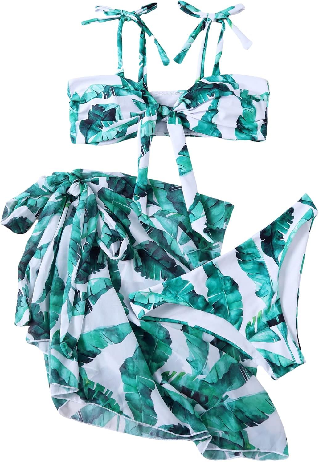 SOLY HUX Women's Halter Triangle Bikini Bathing Suit with Beach Skirt 3 Piece Swimsuits | Amazon (US)