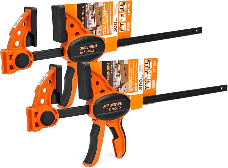 JORGENSEN 2-pack Ratchet Bar Clamps Set, Medium Duty, 12-inch One Hand Clamp, E-Z Hold Expandable... | Amazon (US)