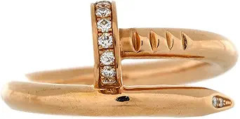 Amazon.com: Cartier, Pre-Loved Juste un Clou Ring 18K Rose Gold and Diamonds, Rose Gold : Clothin... | Amazon (US)