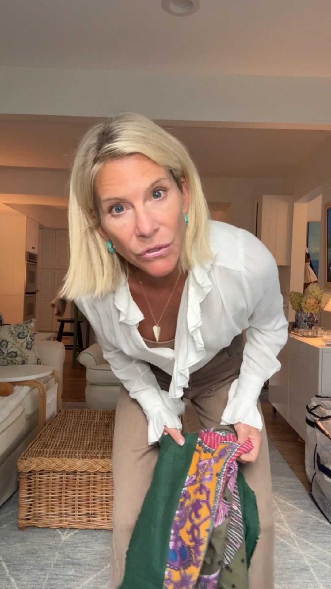 Little OOTN for ya!  Loving this tan colored jeans with a great white blouse and little heels.  The center is really the scarf. Colors are amazing

#LTKootd #LTKOver40 #LTKWorkwear