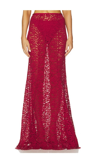 by Marianna Zelie Maxi Skirt in Burgundy | Revolve Clothing (Global)