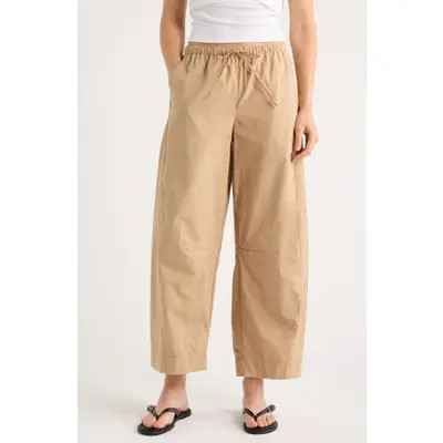 Reformation Elara Organic Cotton Drawstring Pants in Black at Nordstrom, Size Large | Nordstrom