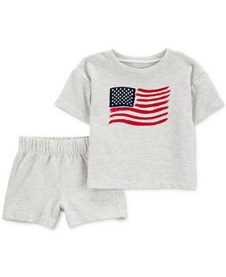 Carter's Baby 2-Pc. American Flag T-Shirt & Shorts Set - Macy's | Macy's