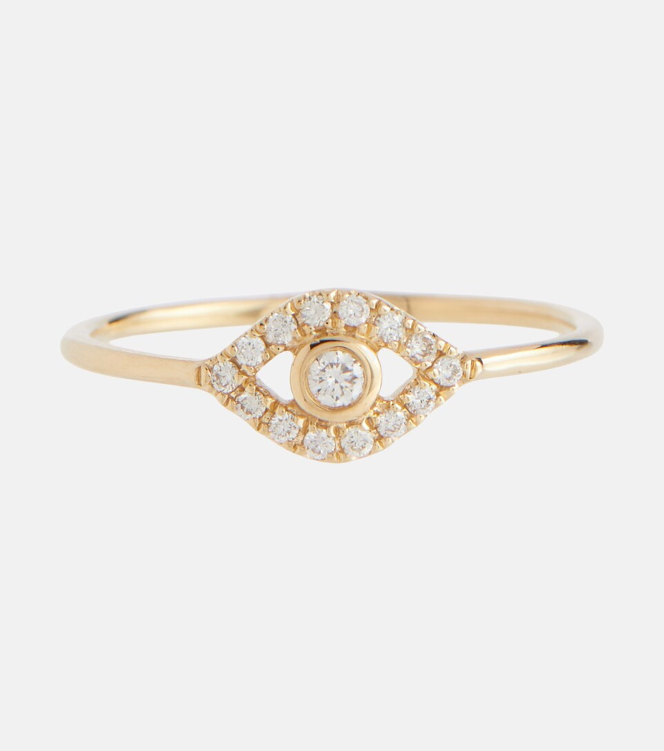 Evil Eye 14kt gold ring with diamonds | Mytheresa (US/CA)