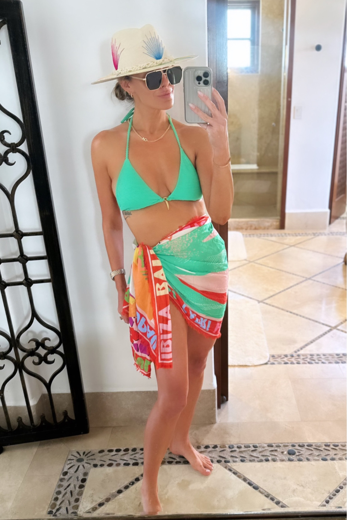 Colorful in Cabo! Scooped up this bikini & sarong at Everything But Water! One of my favorite places to buy swimwear bc all the designers have a great assortment for so many different bodies & shapes…plus the quality is always top notch. Wearing a small in the swimsuit // the hat is from a local hatmaker here in Cabo! 

#LTKtravel #LTKstyletip #LTKswim
