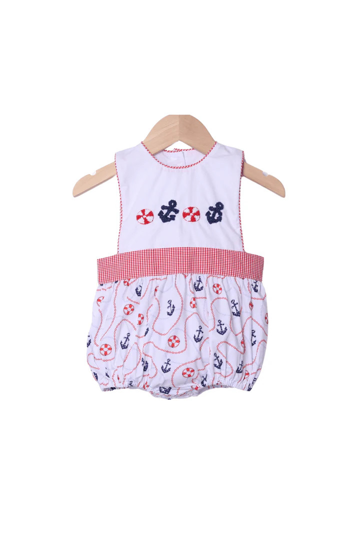 French Knot Anchor's Away Bubble | The Smocked Flamingo