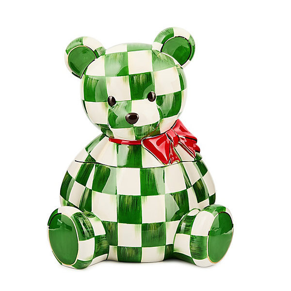 MacKenzie-Childs Check It Out Bear Cookie Jar | MacKenzie-Childs
