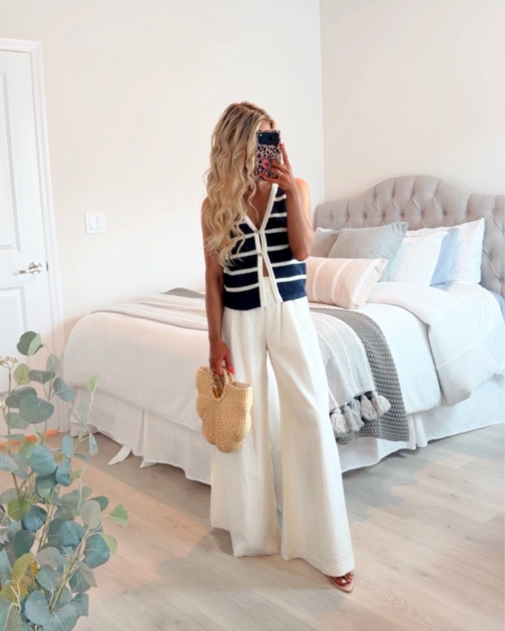 Summer Outfit, Vacation Outfit, or Fourth of July Outfit from @Express on SALE now- all 30% OFF! 

This navy striped vest top pairs perfectly with the highwaisted white pants for a relaxed coastal outfit. 

Highwaisted pants, linen pants, highrise pants, summer pants, wide leg pants, palazzo pants, July Fourth outfit, beach outfit, summer fashion trends 2026

#LTKootd #LTKSaleAlert #LTKSeasonal