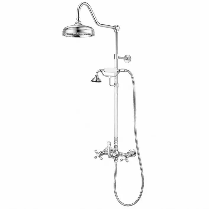 Randolph Morris Mason Hill Collection Exposed Cross Handle Shower Set with Handshower | Vintage Tub & Bath