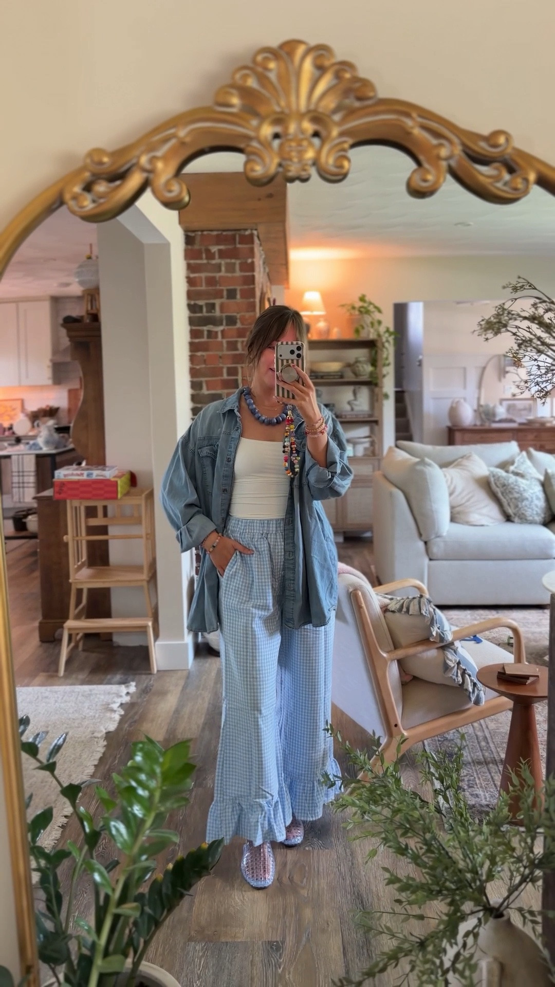 Weekend outfit I meant to share! These gingham bottoms have been on repeat, how cute are the blue!!! 🩵🩵 also this tank has a built in bra and is the BEST for layering! I have 5 colors and want more 🙈 in a size M!

Amazon finds, BaubleBar, BaubleBar necklace, statement necklace, jelly shoes

#LTKdayinmylife #LTKmomlife #LTKSeasonal