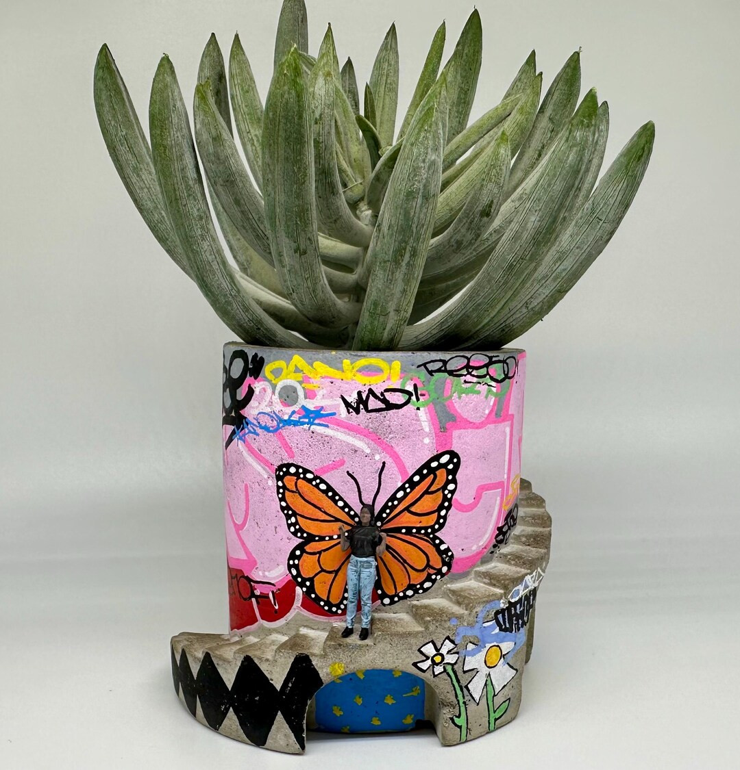 Planter / Plant Pot / Graffiti / Handmade Gift / Unique Gift / Personalized / Personalized Gift /... | Etsy (US)