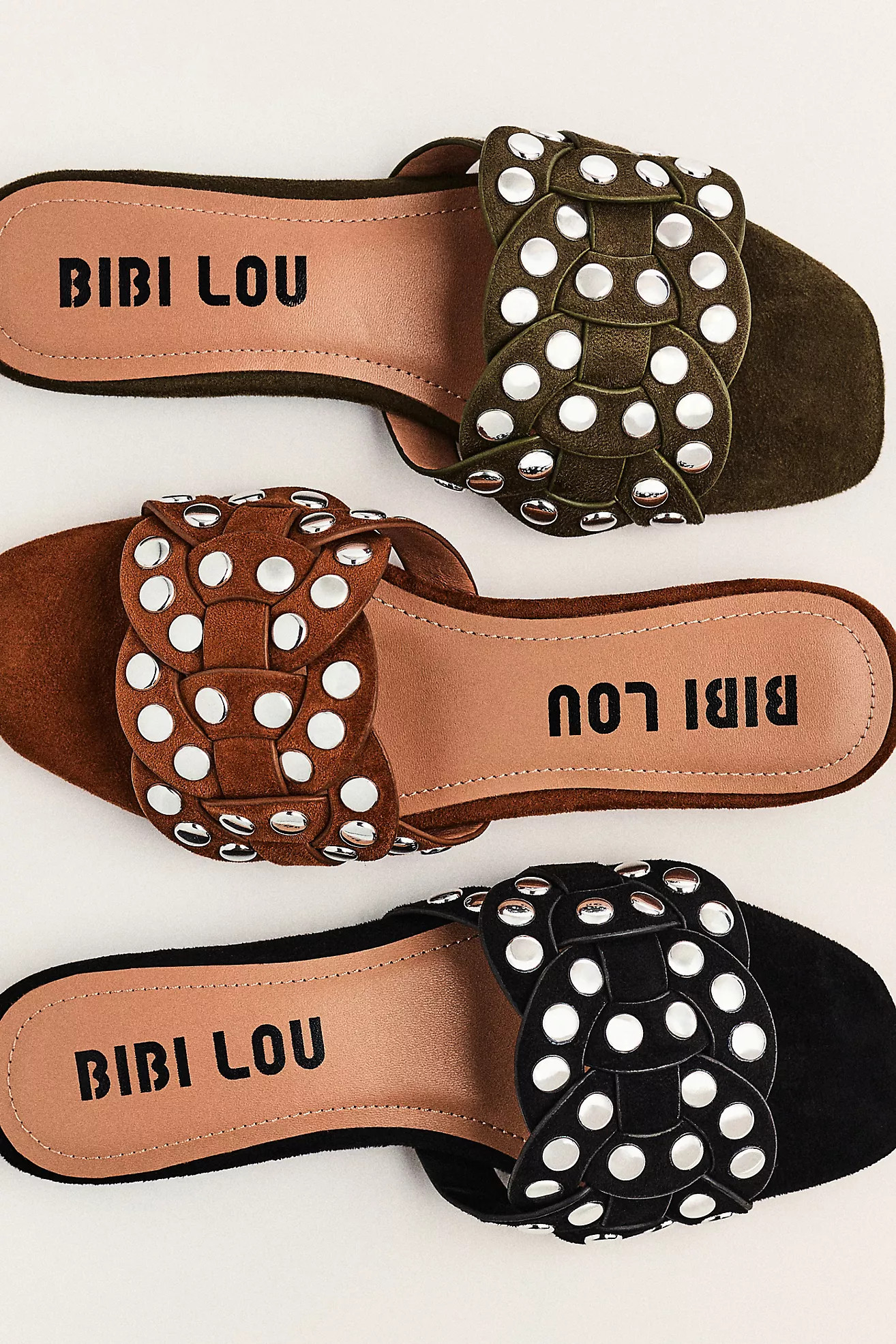 Bibi Lou Studded Faux Suede Slides | Anthropologie (US)