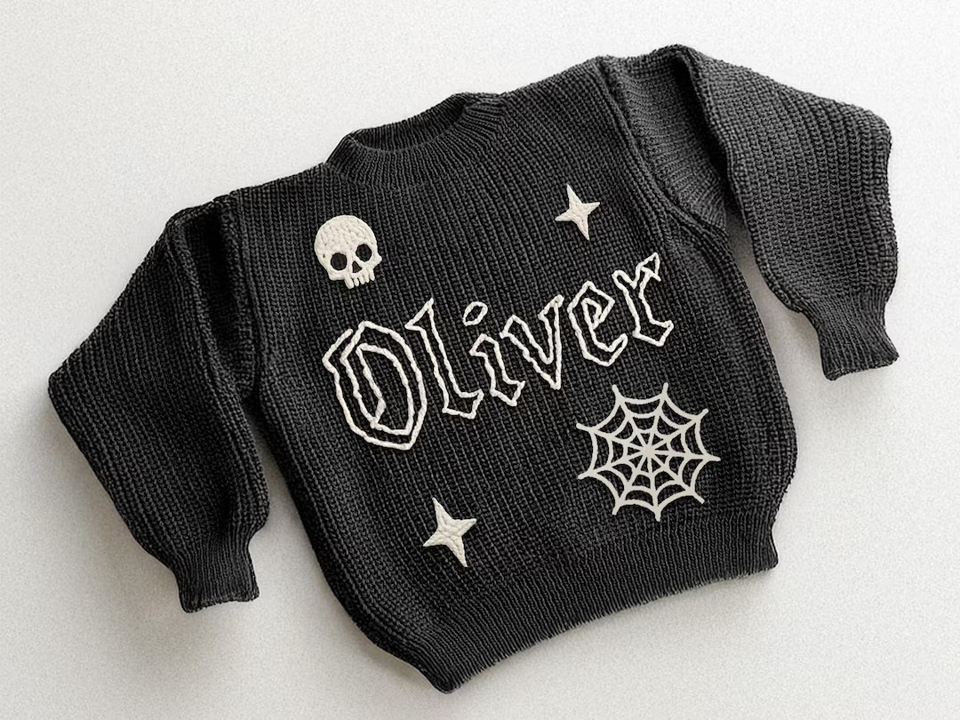 Baby Goth sweater, Black Newborn sweater, Custom baby gift, chunky baby sweater, Gothic jumper, R... | Etsy (US)