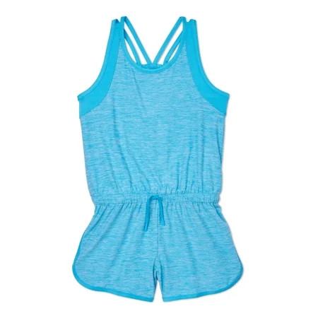 Athletic Works Girls Heathered Racerback Active Romper, Sizes 4-18 & Plus | Walmart (US)
