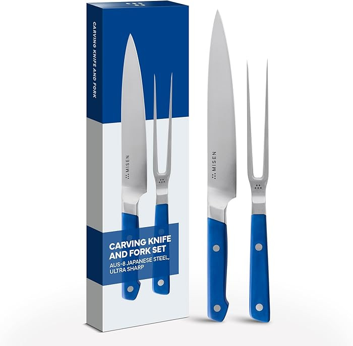 Misen 2-Piece Carving Knife and Fork Set – Precision Cutting with High-Carbon Japanese AUS10 St... | Amazon (US)
