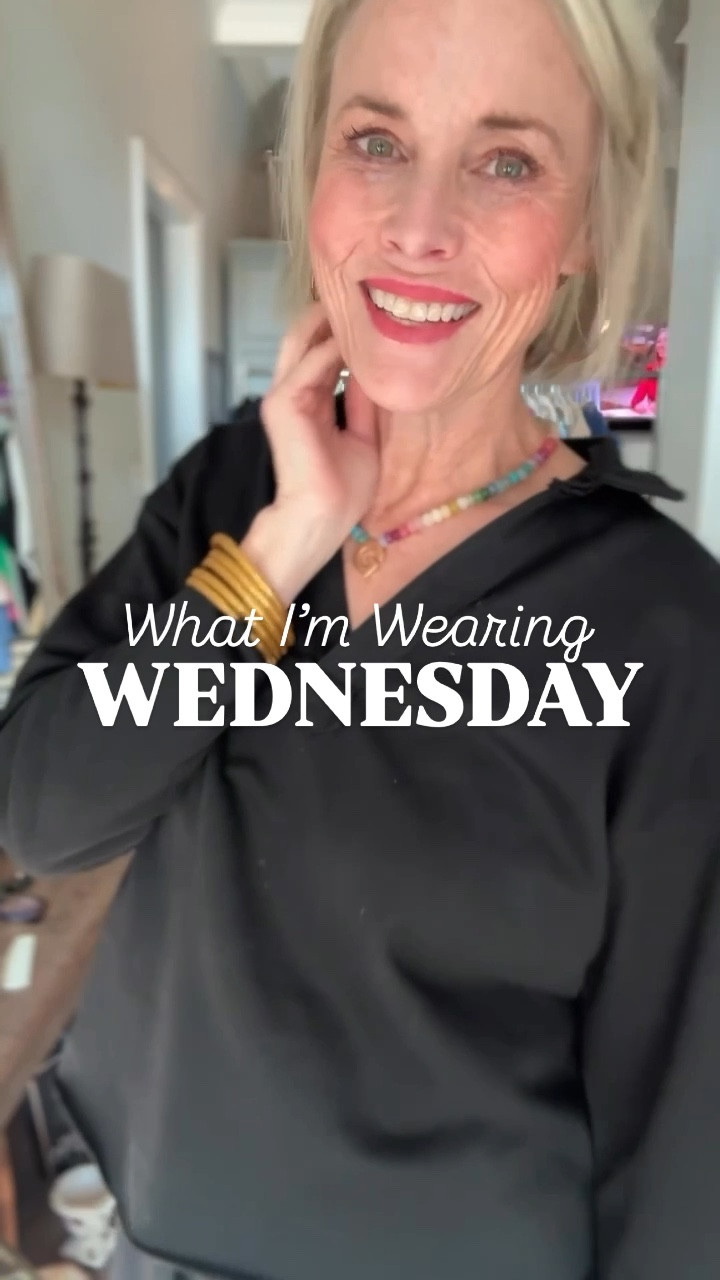 It's What I’m Wearing Wednesday! 

Today’s look is super casual because I had a busy day of work and filming, but trust me—it’s still a good one! 🙌🏼 This Frank & Eileen look for less from Amazon is one of my go-to outfits for a comfy yet put-together work-from-home day. I know y’all love a good budget-friendly find as much as I do!

To add a little springtime color (because let’s be real, black is not in my spring palette), I layered on my beaded initial necklace from BaubleBar. The rest of my accessories? Amazon, of course! And let’s talk about these New Balance sneakers—super cute, but more importantly, they are VERY comfortable. For us midlife ladies who need support but refuse to sacrifice style, these are a win! 👏🏼

Who else is rocking a casual but cute outfit today? Let me know in the comments! 

#WhatImWearingWednesday 
#MidlifeStyle 
#Comfort
#founditonamazon 
#affordablefashion
#outfitinspo
#laurenoggsgee
#over50style 
#lookalike
#shopltk
#ltkover50
#ltkover40
#lookforless
#getyourcolonoscopy


#LTKWatchNow #LTKOver40 #LTKStyleTip