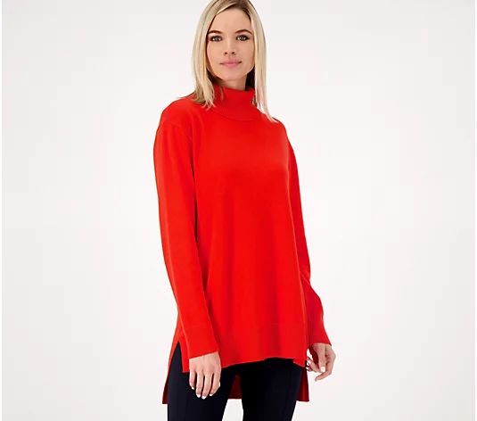 Girl With Curves Turtleneck Tunic Sweater - QVC.com | QVC