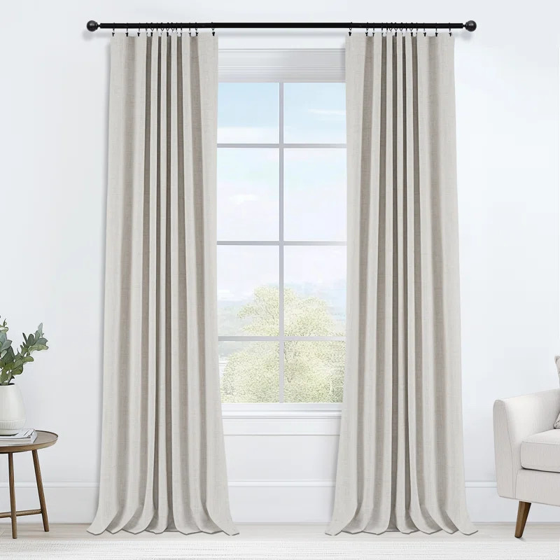 Birglinde Faux Linen Textured Thermal 100% Blackout Curtains for Bedroom Living Room Rod Pocket/R... | Wayfair North America