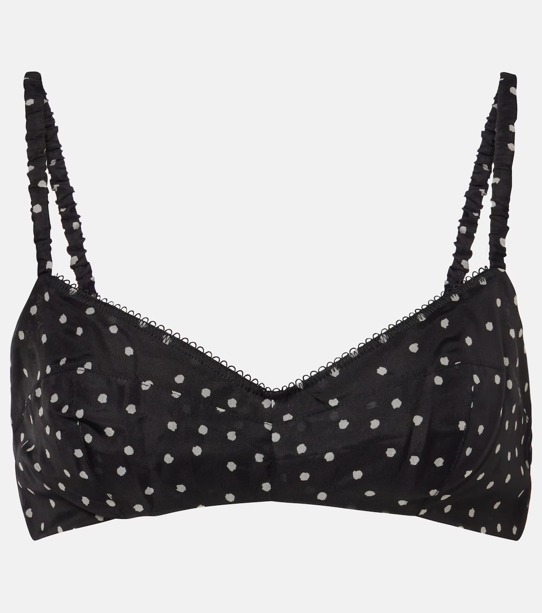 Polka-dot silk bralette | Mytheresa (UK)