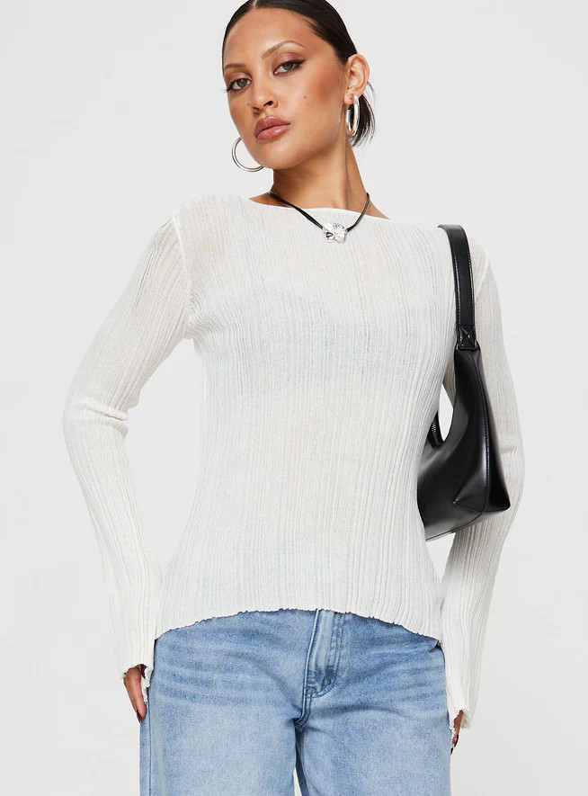 Wexley Long Sleeve Top White | Princess Polly US