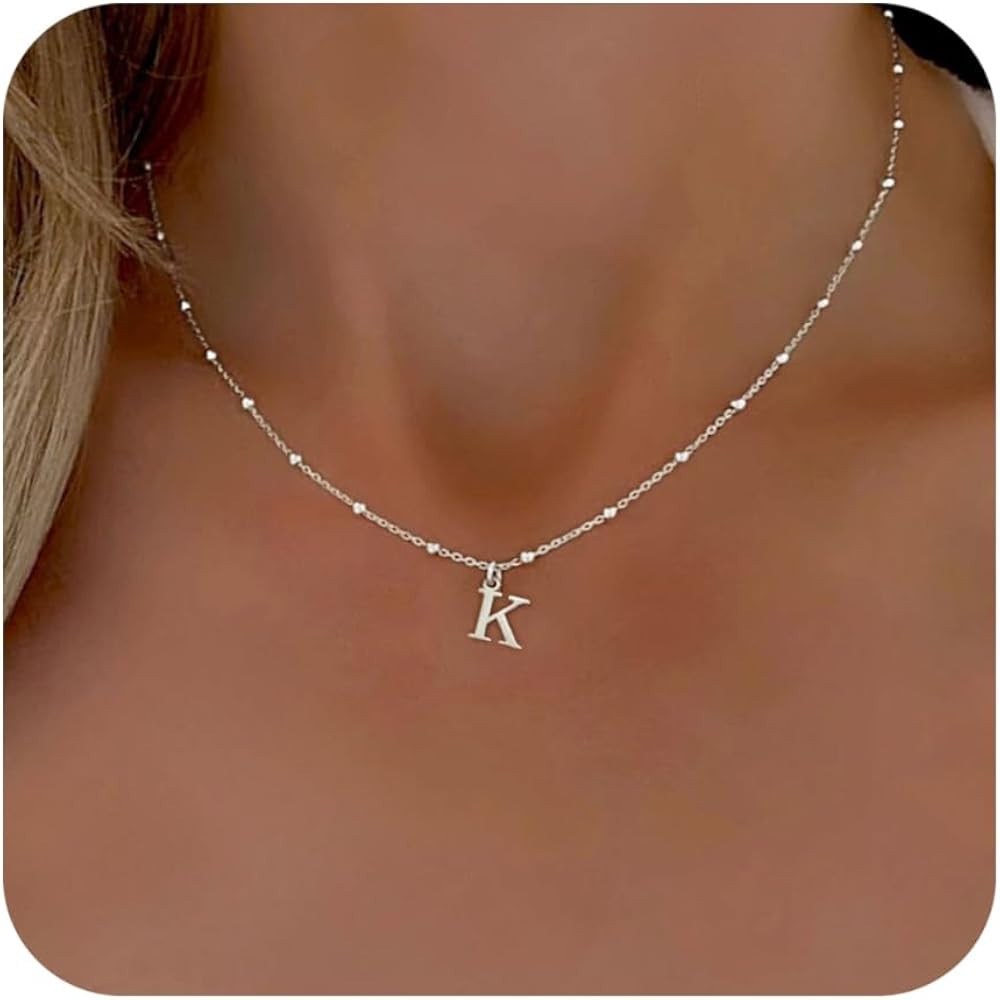 Initial Necklaces for Women, Dainty A-Z Pendant Letter Charm Necklace Personalized Name Necklaces... | Amazon (US)