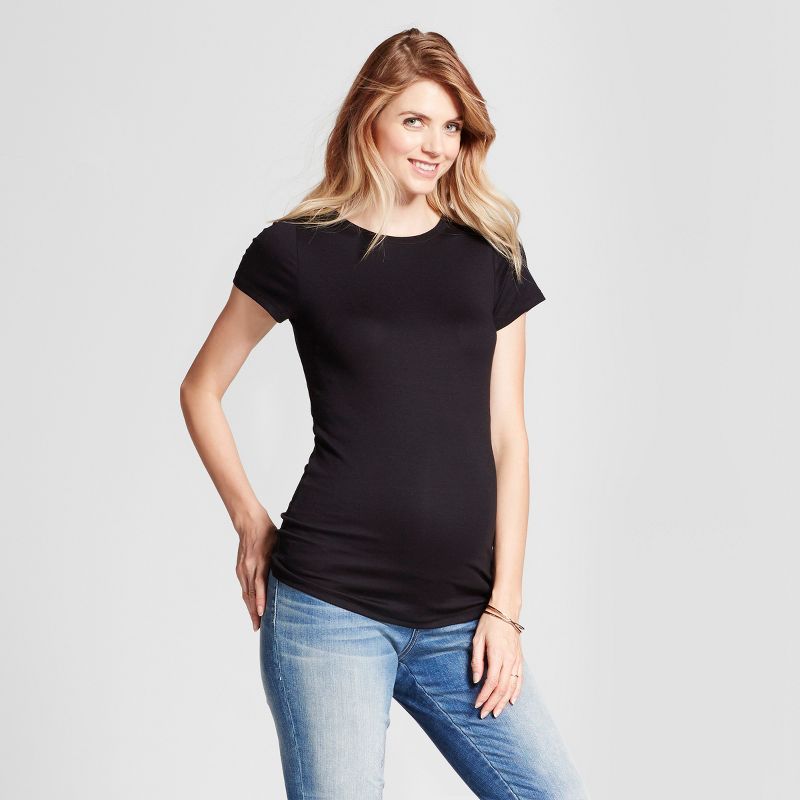 Short Sleeve Non-Shirred Maternity T-Shirt - Isabel Maternity by Ingrid &#38; Isabel&#8482; Black... | Target