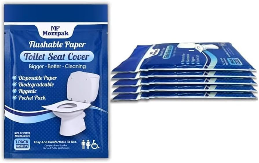 MP MOZZPAK Toilet Seat Covers Disposable (60 Pack) - XL Flushable Disposable Toilet Seat Cover fo... | Amazon (US)